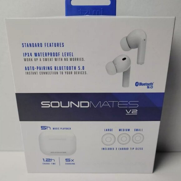 Tzumi Sound Mates V2 Wireless Earbuds Bluetooth Auto Pairing Headphones NEW - Picture 2 of 3